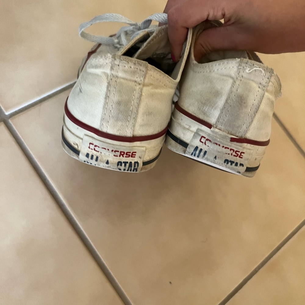 Converse White Low Top Canvas Sneakers - Picture 8 of 8